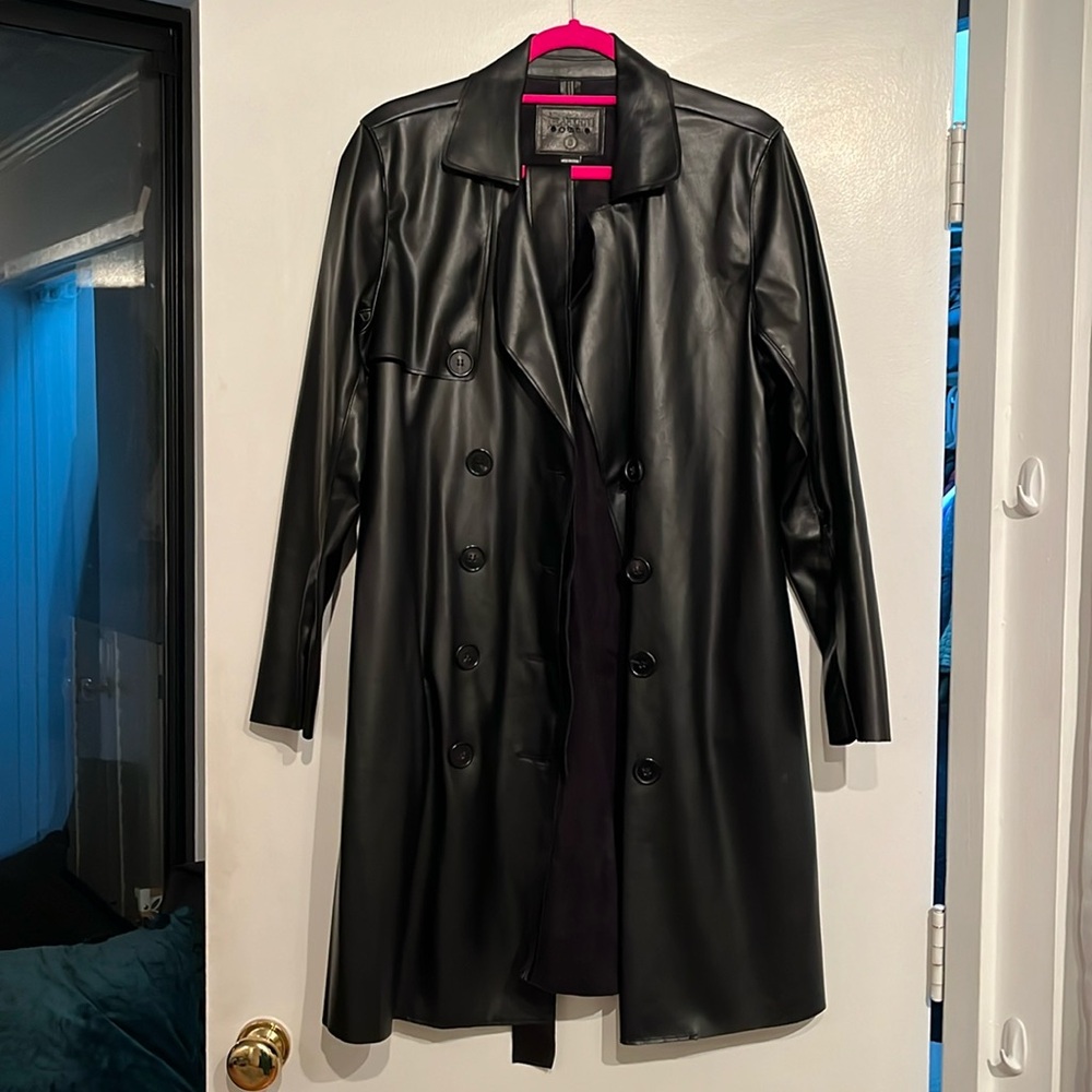 Leather & Suede Trench Coat